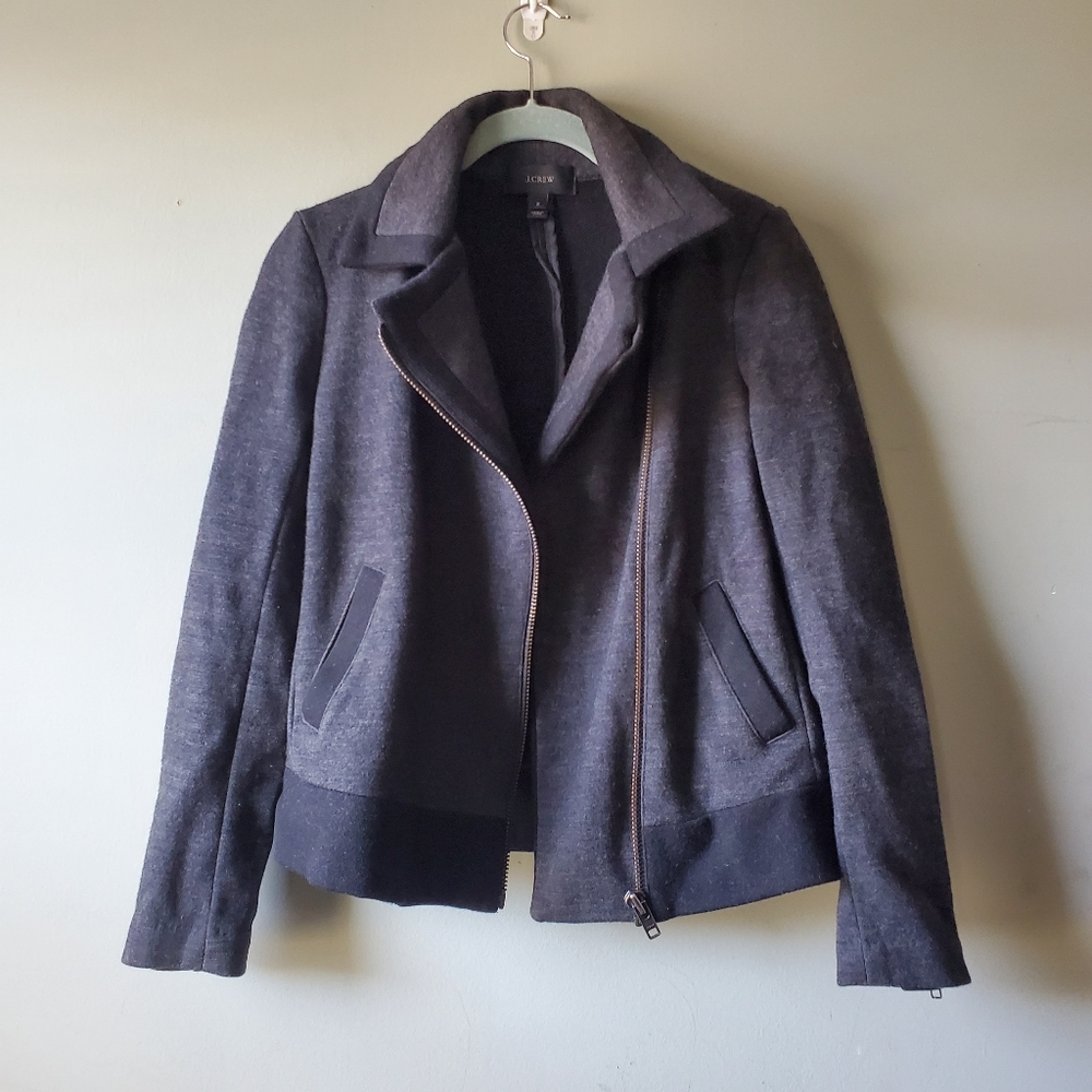 J. Crew Stretch Wool Motorcycle Jacket 07569 Size 2